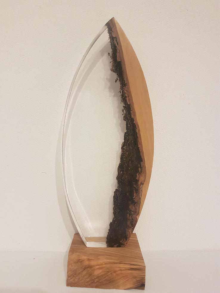 Lampen aus LED, Olivenholz, Epoxidharz