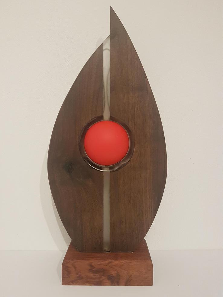 Lampe Amerikanischer Nussbaum Rot LED