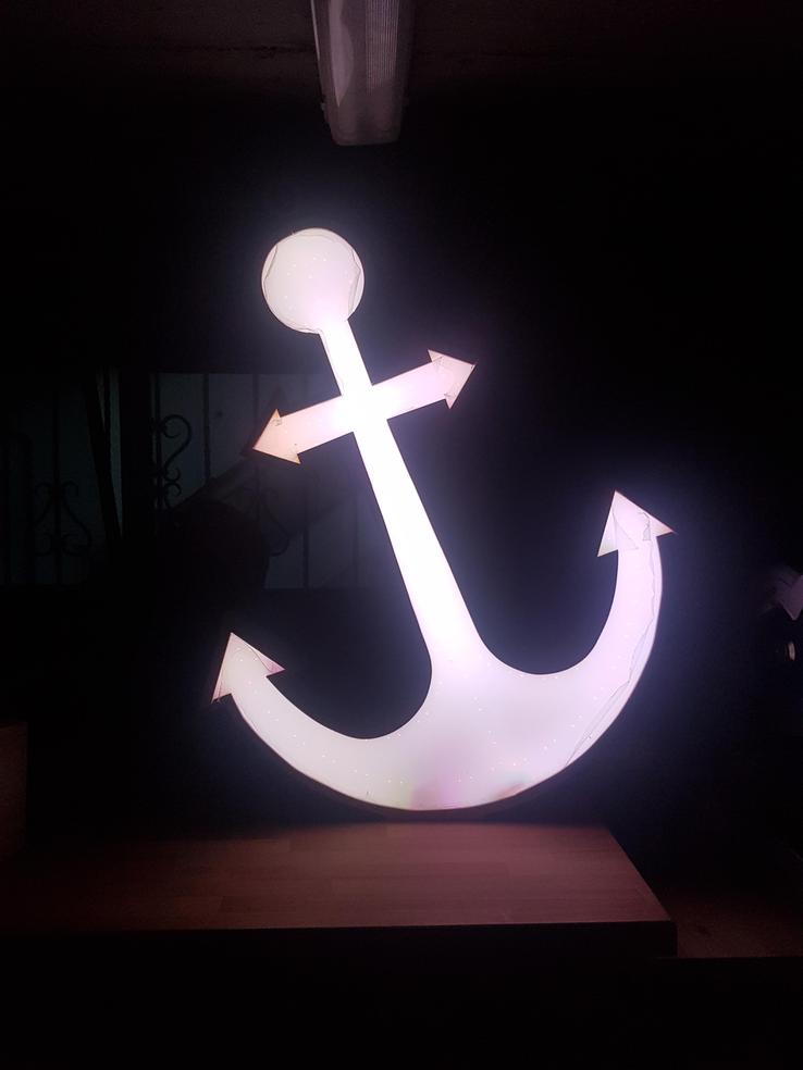 Anker Wadlampe Holz LED farbig