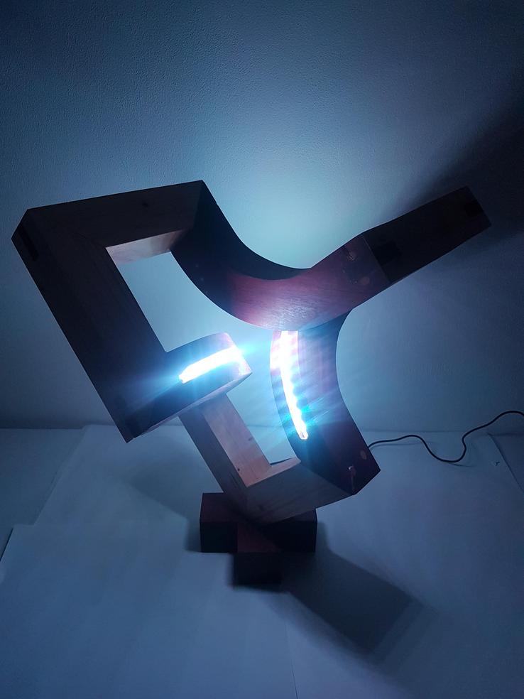 Würfel Lampe Amarant LED Farbig